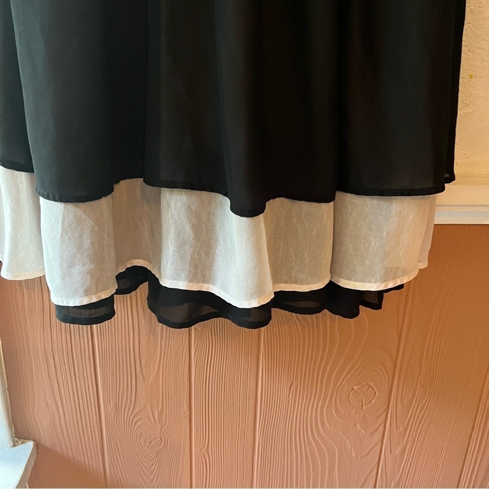 Chic Black and White Sleeveless Midi Dress - Picture 4 of 5